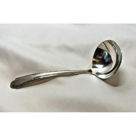 Vintage CVR1 by Cavalier Silverplate Gravy Ladle Spoon 6 1/4 Inch Long - Picture 7 of 8